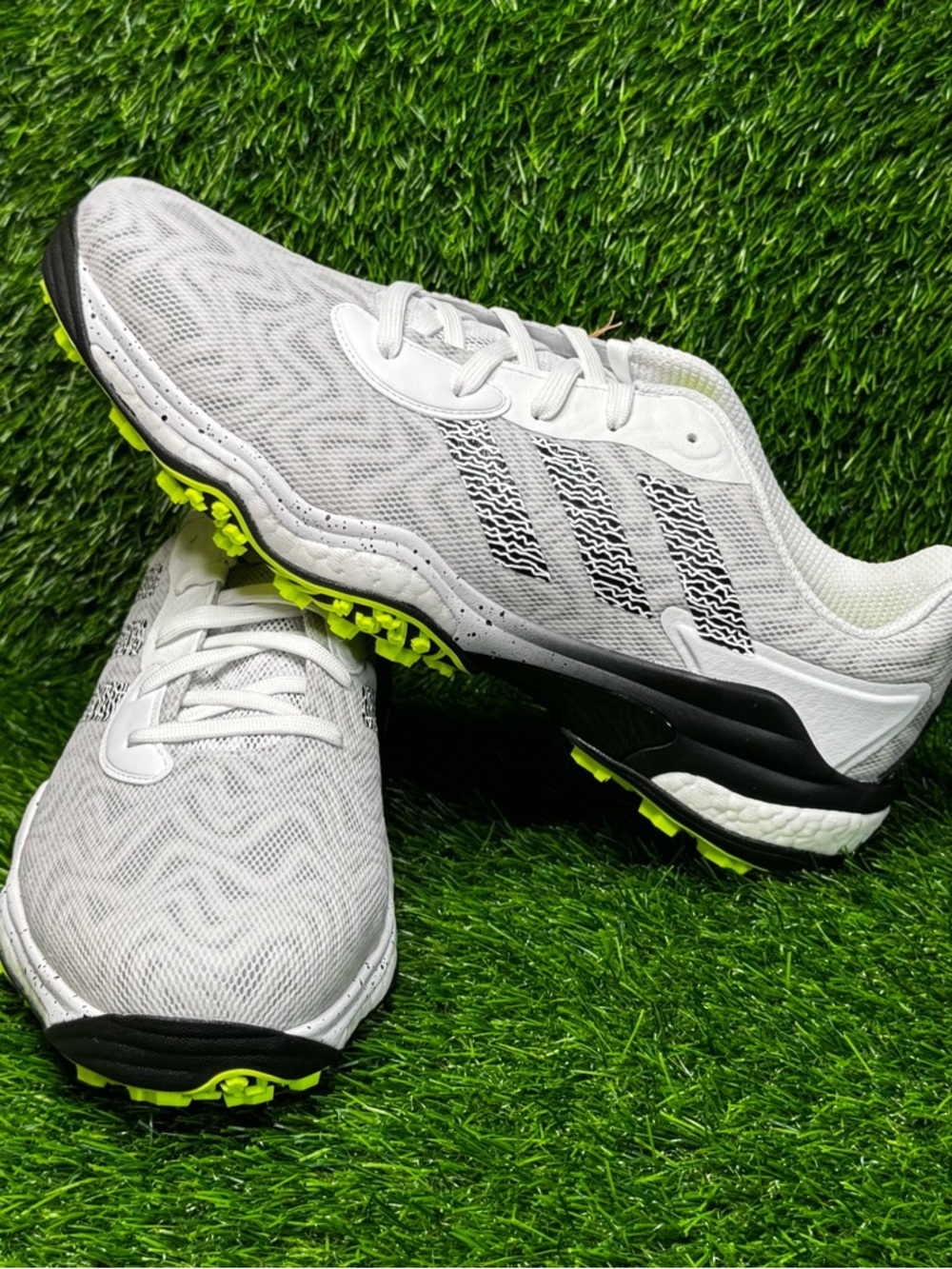 Size 14 - Mens Adidas CodeChaos 25 White Spikeless TOUR Golf Shoes - IF3268